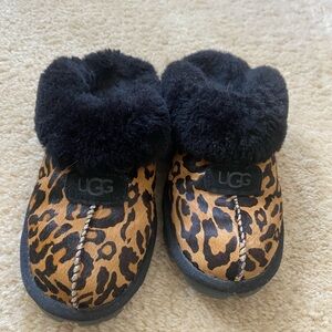 UGG black cheetah slippers